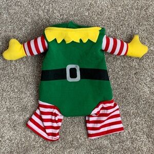 Festive Green Elf Holiday Christmas Cat Costume Large